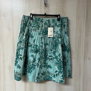 Peppermayo Teal Floral A-Line Skirt